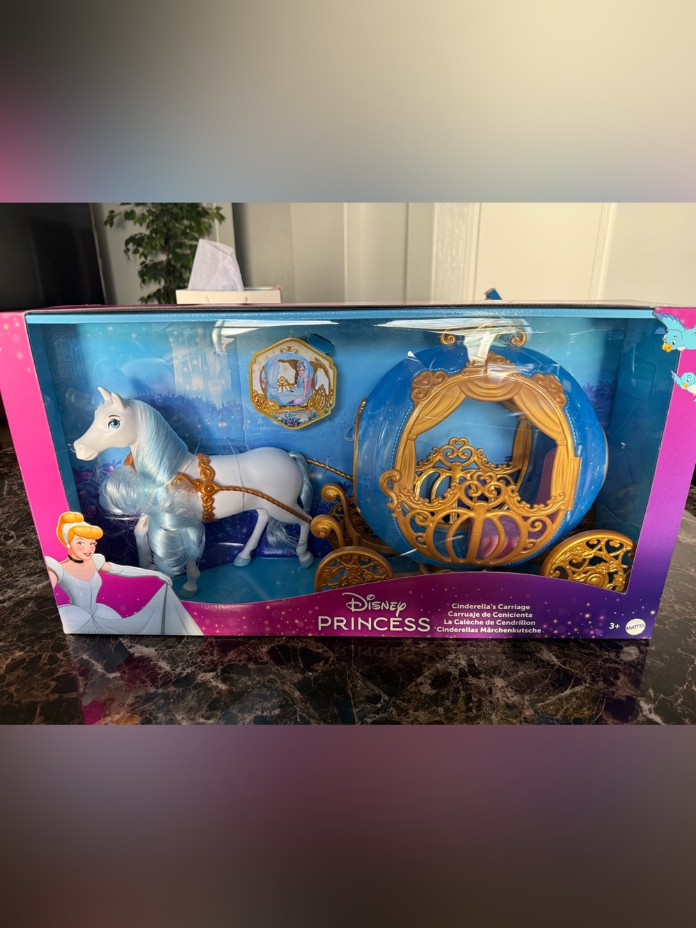 Disney Princess Cinderella Blue & Gold Coach Playset with White Horse